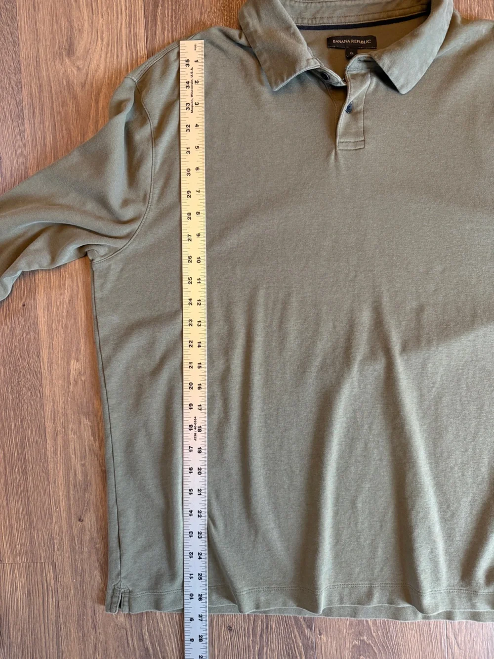 Banana Republic Olive Green Long Sleeve Polo Shirt Men’s XL 100% Cotton